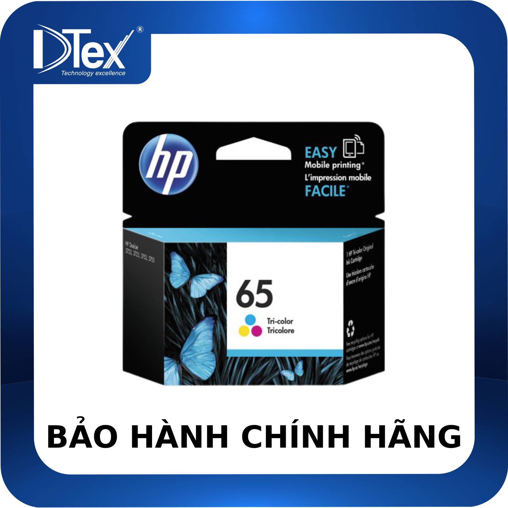 Mực in HP 65 Tri-color Original Ink Cartridge (N9K01AA) - Hàng Chính Hãng