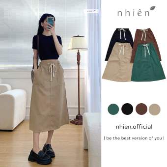 Chân váy nữ - chân váy kaki basic nhienhienvintage BV84