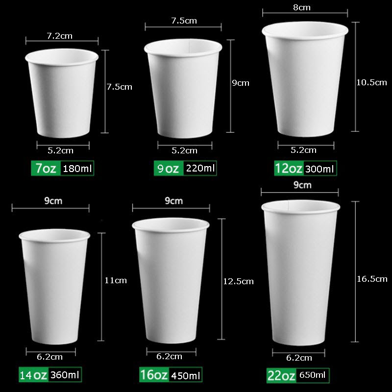 Set 50 Ly giấy cốc giấy chất lượng cao, thân thiện môi trường và an toàn sử dụng, dùng cho nóng – lạnh đều được (không biến đổi chất)