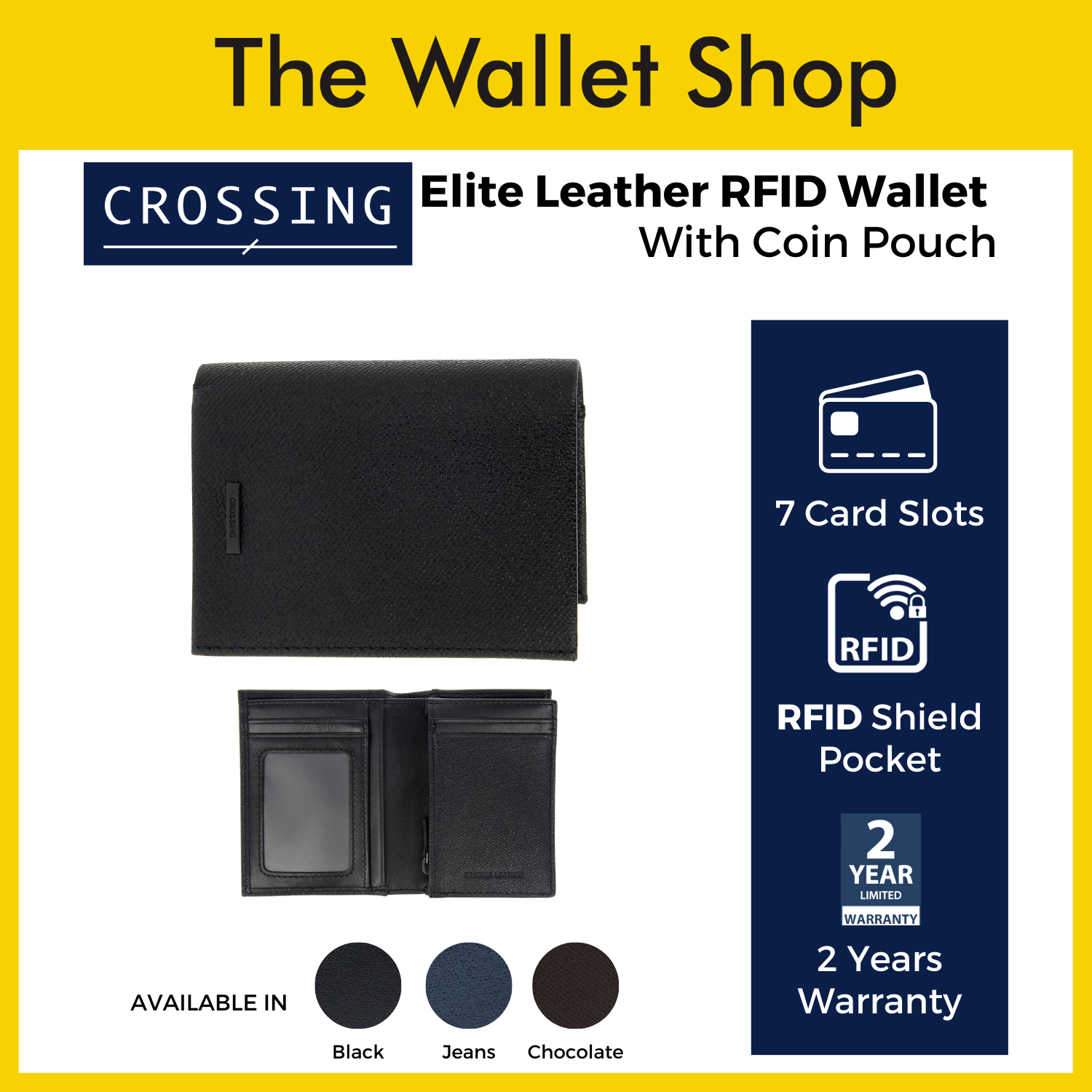 Buy Crossing Elite Leather Coin Pouch - Jeans in Singapore & Malaysia - The  Wallet Shop