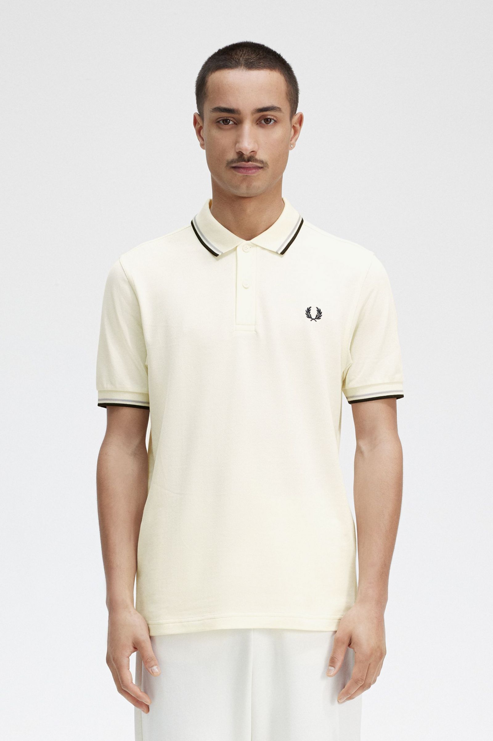 beige fred perry polo