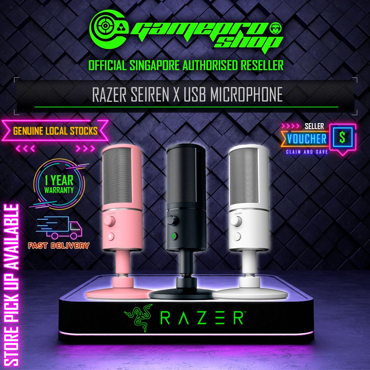 Razer Seiren Mini Condenser Microphone (Black) - Challenger Singapore