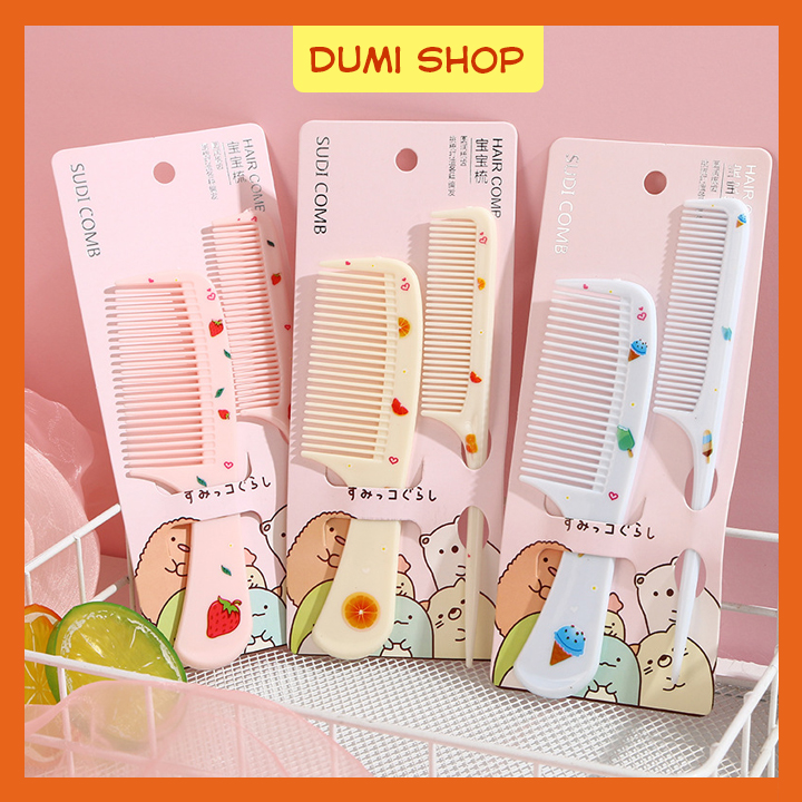 Set 2 Lược Nhựa Mềm Mại Chống Tĩnh Điện Dễ Thương Cho Bé Giao Ngẫu Nhiên - Dumi Shop