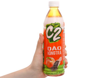 Combo 2 Chai C2 Hồng Trà Đào Chai 455ml