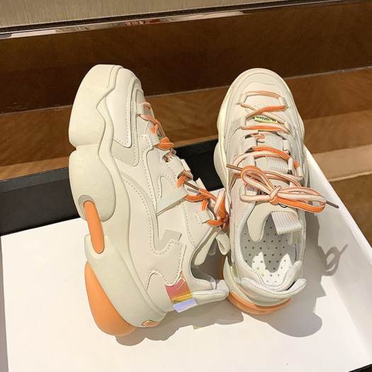 Giày Nữ Thời Trang Hàn Quốc Giày Da PU Đế Dày Nâng Cao Chống Thấm Nước Giày Thể Thao Ngoài Trời