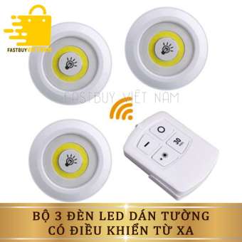 Bộ 3 Đèn LED DánTường Mini Thông Minh MURO Longer Light Điều Khiển Từ Xa