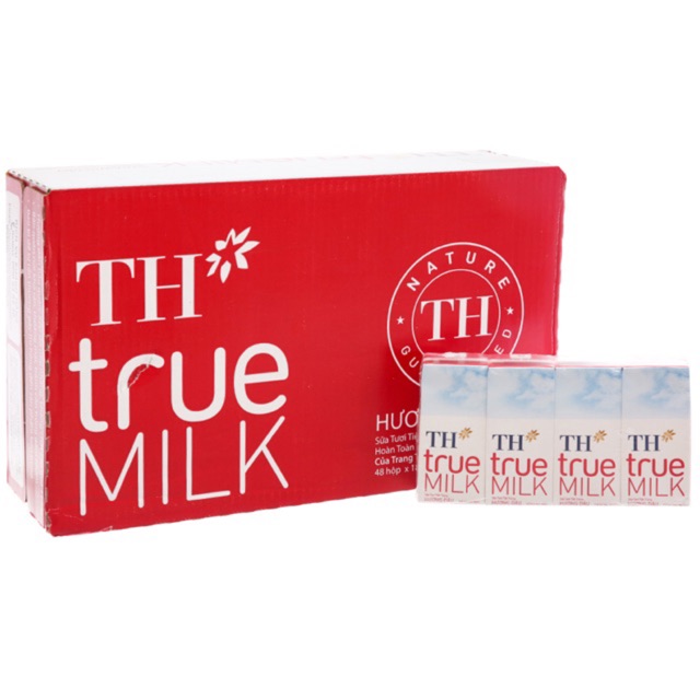 Thùng 48 hộp sữa tươi tiệt trùng TH True Milk hương Dâu hộp 180ml