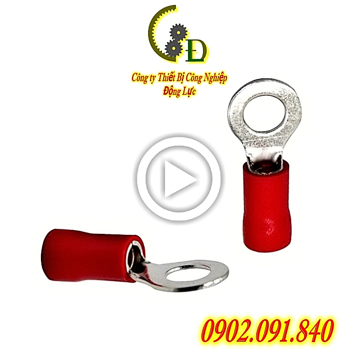 Đầu cos dây điện tròn bọc nhựa RV 1.25-6 100cái, đầu cốt bấm dây điện 0.5mm 1.5mm, cosse  đồng đấu bình ắc quy