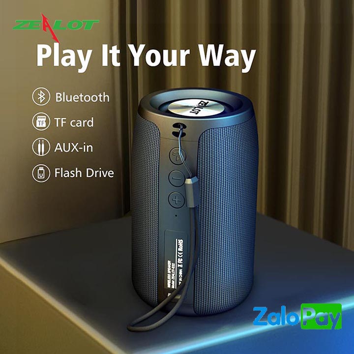 Loa bluetooth Zealot S32 hàng chính hãng nghe nhạc không dây với phiên bản bluetooth 5.0 màng loa kép cho âm thanh 3D sống động cực hay, kết nối ổn định [ZaloPay giảm 25%]
