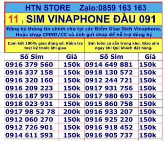 Sim vinaphone số đẹp đầu 091 vina trả trước sim nghe gọi và truy cập 4G, 5G (11) - HTN