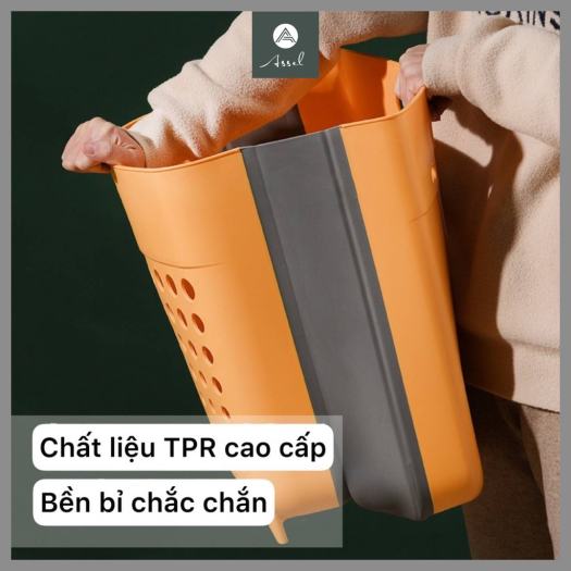 Giỏ Đựng Đồ, Giỏ Đựng Quần Áo Bẩn Bằng Nhựa Treo Tường Gấp Gọn Tiện Lợi Để Phòng Tắm Phòng Ngủ, Rổ Đựng Đồ Dùng Sinh Hoạt Đa Năng ASSEL