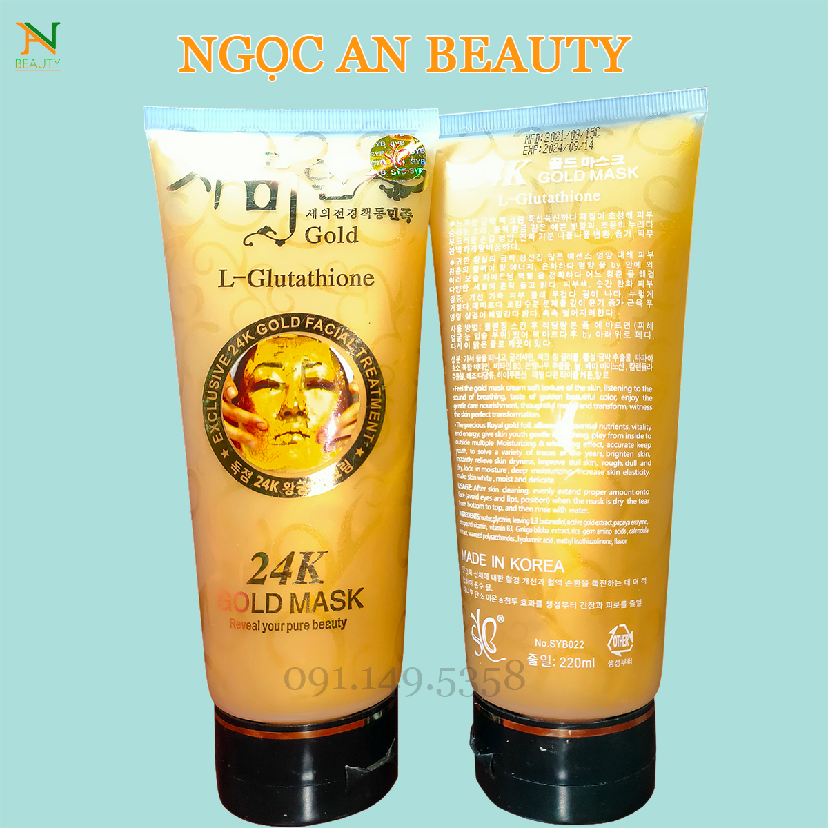 Gel lột mặt nạ vàng 24k Gold Mask L-Glutathione Hàn Quốc