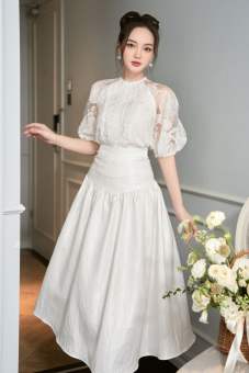 Áo Ren Hoa Tay Phồng - EDINI - A1522