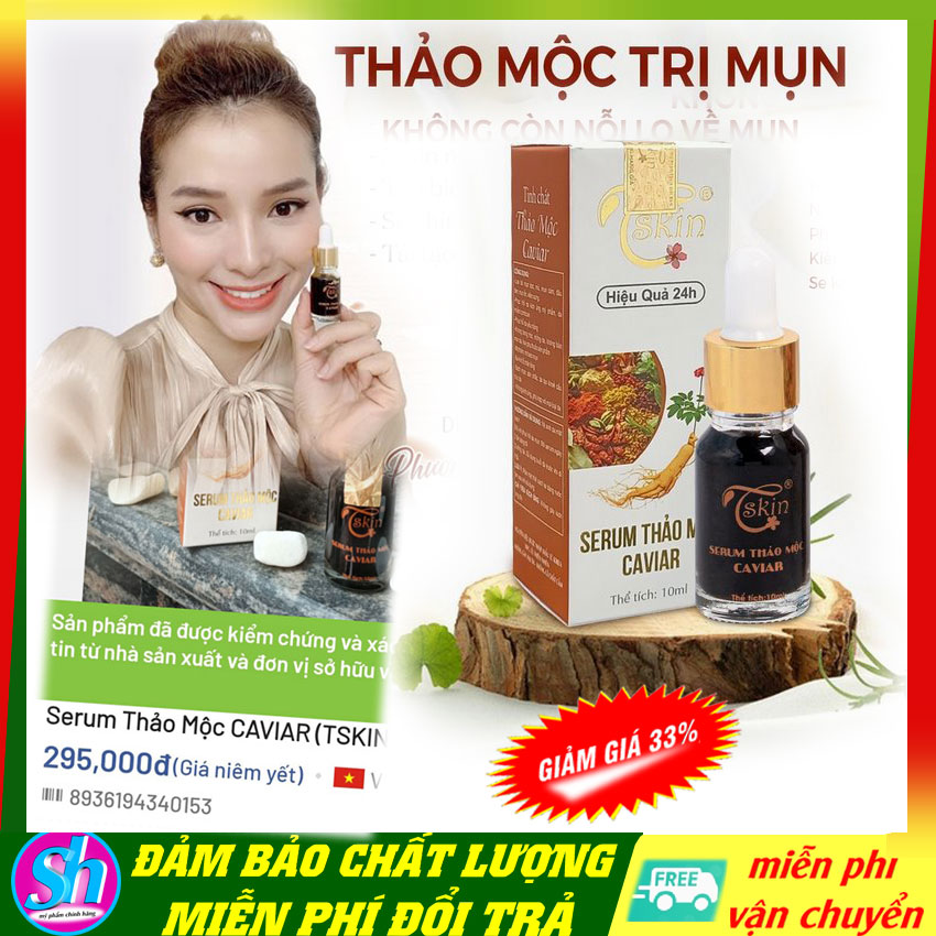 Serum mụn thâm dưỡng trắng da cấp ẩm phục hồi da căng bóng Caviar