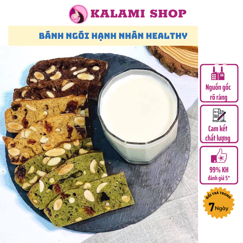 Bánh BISCOTTI nguyên cám siêu hạt dinh dưỡng 250gr, ăn vặt giảm cân, ăn kiêng Eat Clean, Keto, Lowcarb KaLaMi