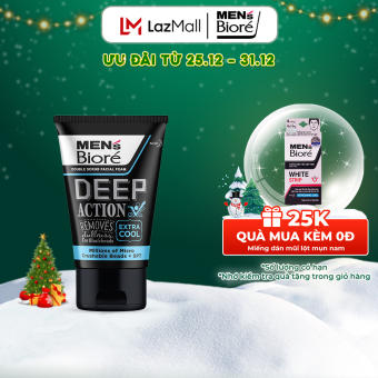 Sữa Rửa Mặt Men Biore Hạt Tác Động Kép Mát Lạnh Sảng Khoái 100g