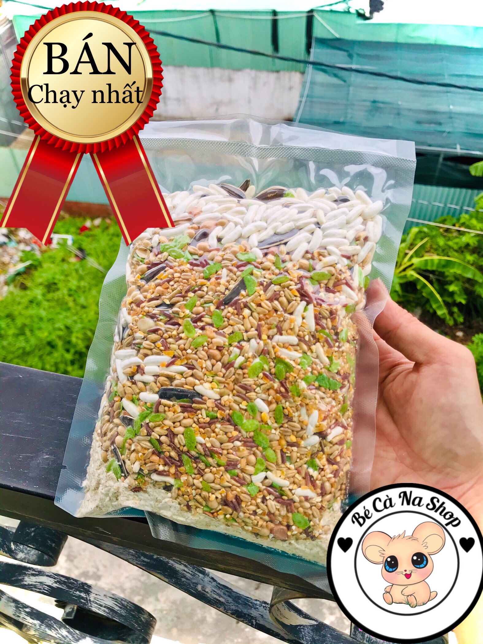 Thức ăn rang bơ bịch to 500gr hamster ko độn bánh chó mèo. thức ăn cho hamster (bé cà na)