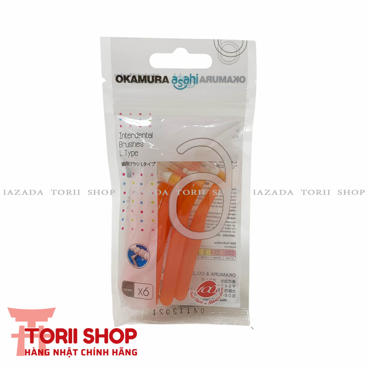 Bàn chải kẽ răng Okamura Asahi 6 chiếc