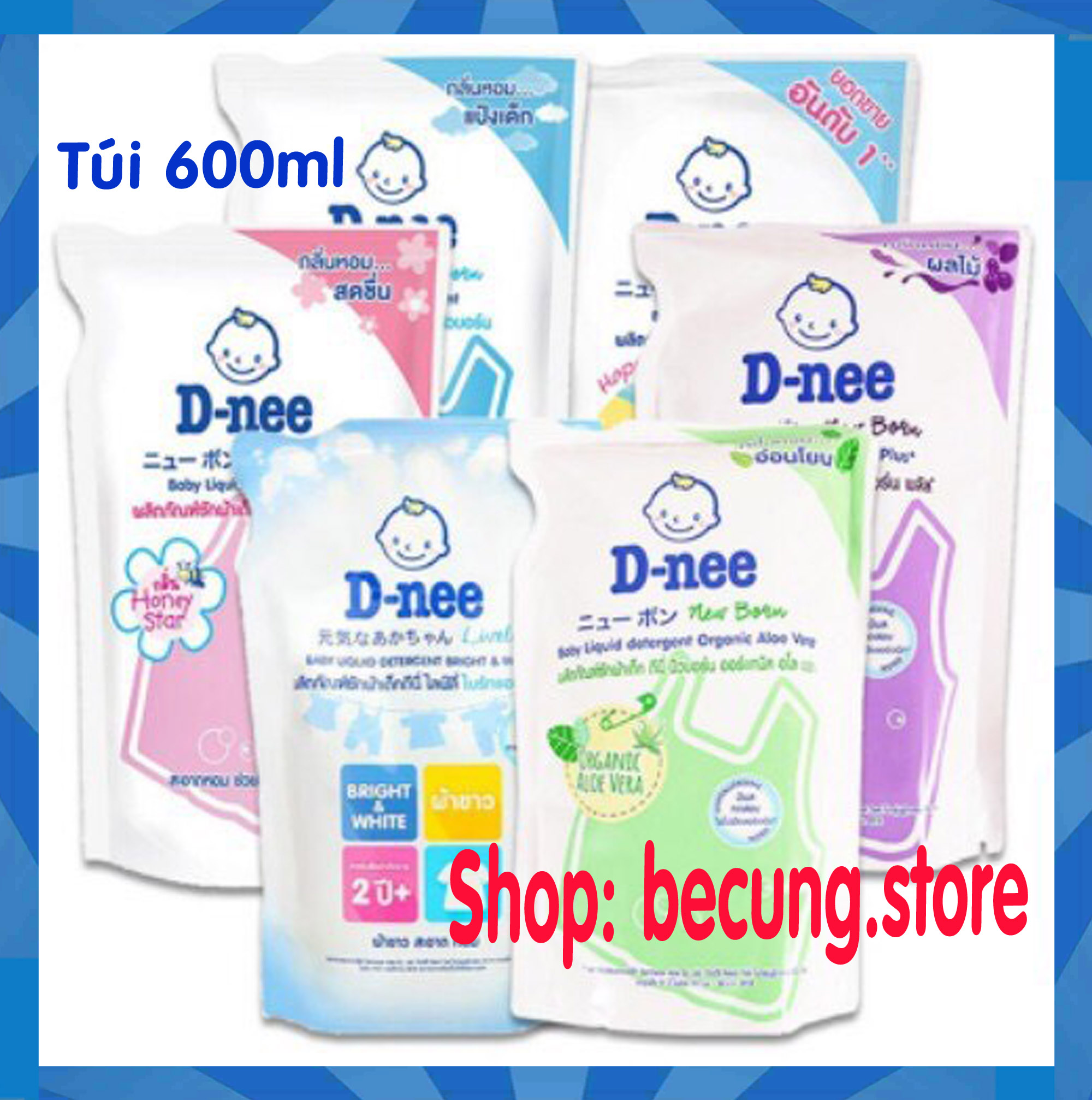- nước giặt xả dnee thái lan túi 600ml.