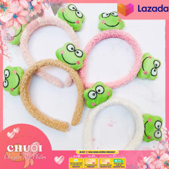 Bờm cài tóc hình chú ếch hoạt hình phong cách Hàn Quốc | Băng đô, bờm cái tóc hình chú ếch xinh xắn dành cho nữ