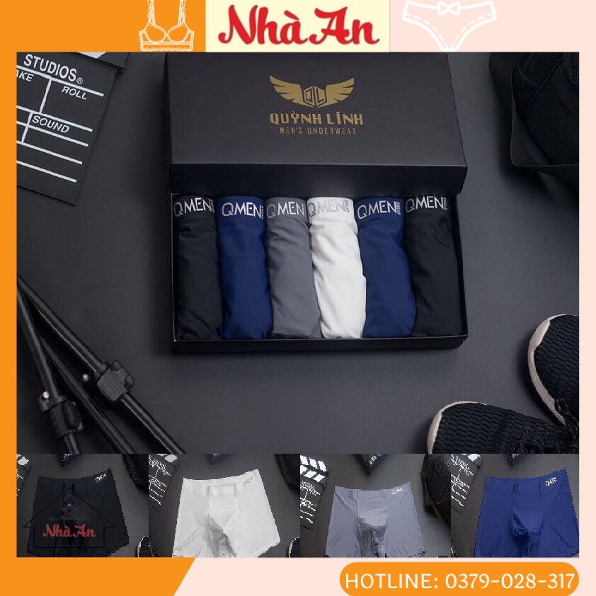 Hộp 5 chiếc Quần Lót Đùi Nam Chất Thun Lạnh Nhật Bản, Quần Sịp Boxer Không Đường may QMEN, quần sịp, quần sịp nam, quần lót nam, quần sịp đùi