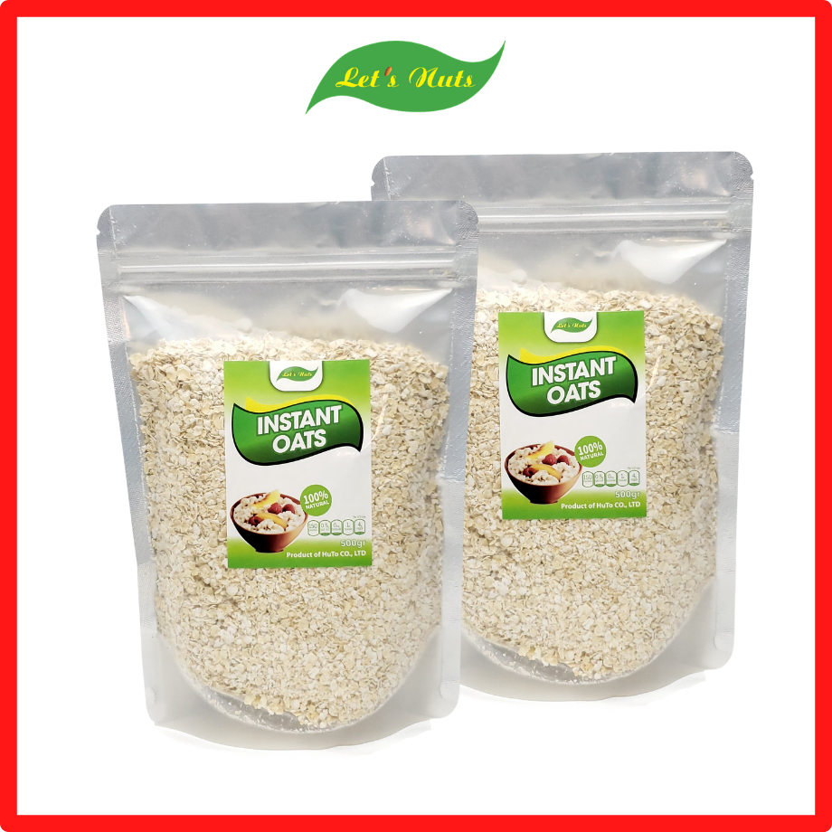 HCM2 gói hạt yến mạch cán vỡ Lets Nuts túi 500g làm ngũ cốc giảm cân bột