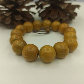 Vòng tay - Chuỗi vòng tay gỗ Bách Xanh mệnh Kim 14 ly