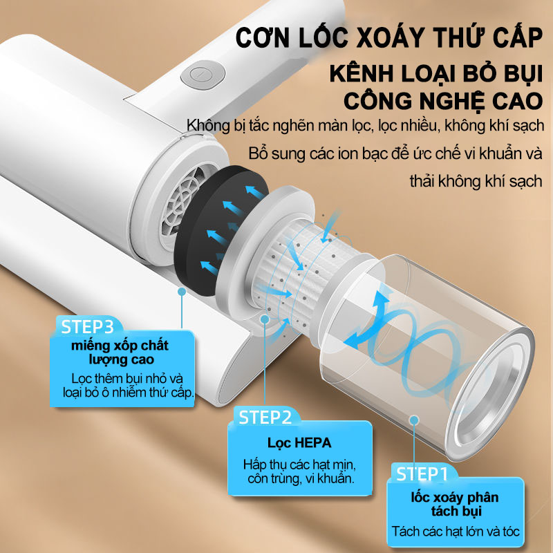 Máy hút bụi giường nệm cầm tay, máy hút bụi cầm tay diệt khuẩn 99% bằng uv -bh 3 tháng