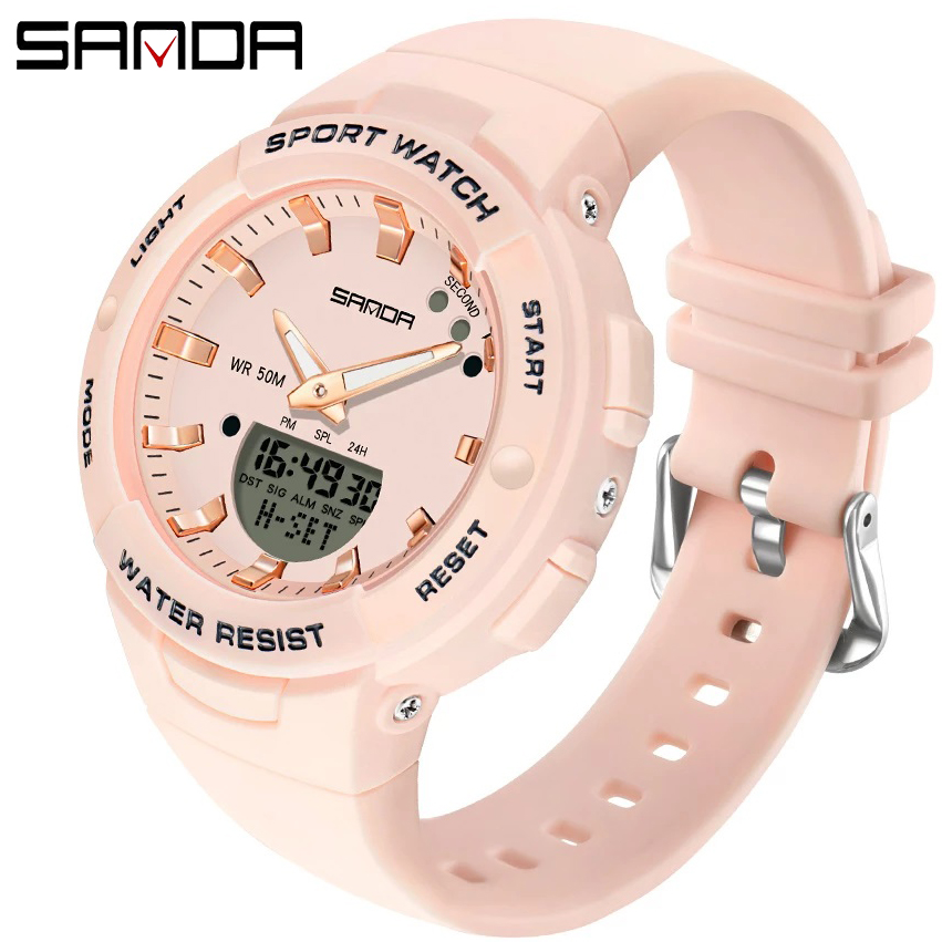 [MIỄN PHÍ SHIP] Đồng hồ Nữ thể thao SANDA 6005 Siêu Dễ Thương và Chống Nước, Chạy 2 Máy Cao Cấp - Đồng Hồ Nữ Đẹp Cao Cấp, Đồng Hồ Nữ Chính Hãng, Đồng Hồ Nữ Đẹp, Đồng Hồ Nữ Chống Nước, Bảo Hành Toàn Quốc 12 Tháng