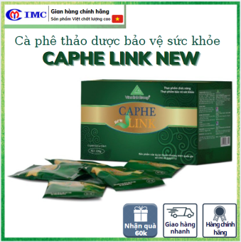 Cà phê thảo dược 3 in 1 hàng đầu cho sức khỏe caphelink new,  có chứa thảo dược giúp tỉnh táo, bảo vệ sức khỏe, dùng được cho người tiểu đường ( 30g gói/hộp)
