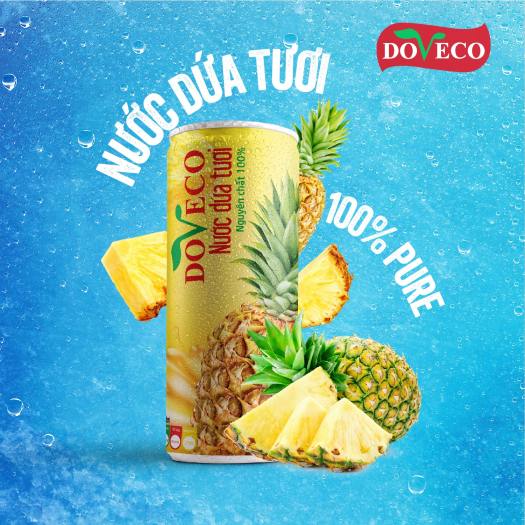 DOVECO Nước ép dứa nguyên chất Đồng Giao Ninh Bình - Lon 330ml