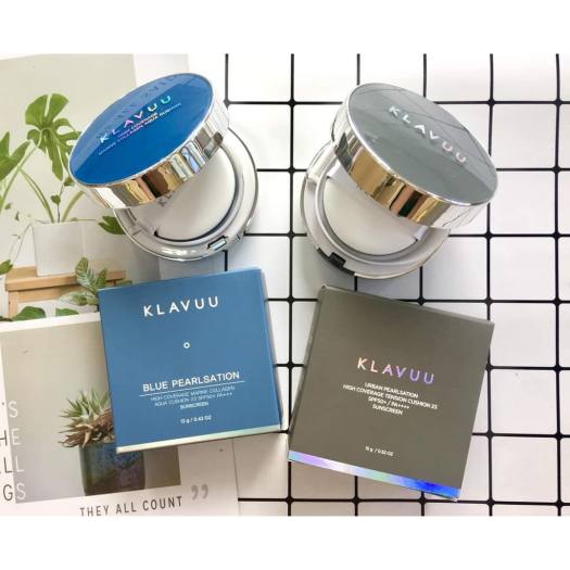 Cushion Phấn Nước Klavuu Urban Pearlsation High Coverage Tension( Màu Xám + Xanh)