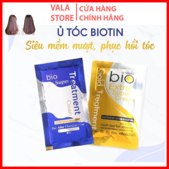 Kem ủ tóc Bio Super Treatment Cream Xanh Dương, Bio Gold Vàng Ủ tóc siêu mượt phục tóc hồi hiệu quả