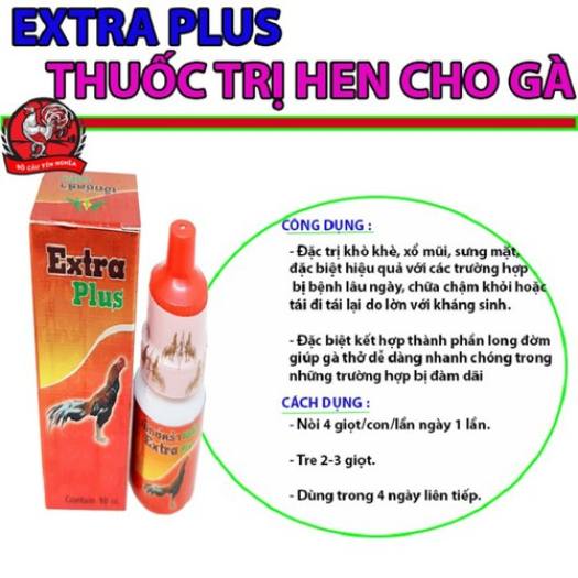 Extra plus đỏ ( 10ml ) gà khò gáy không ra tiếng,gà ủ rũ