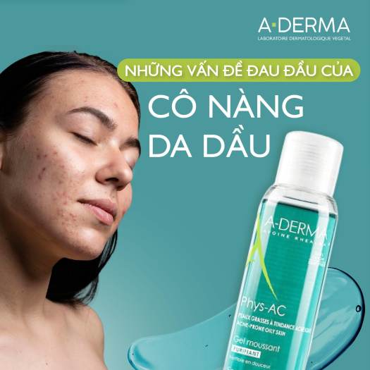 Sữa Rửa Mặt A-DERMA Phys-AC Purifying Foaming Gel cho da dầu mụn, nhạy cảm 100ml
