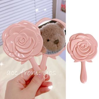 Gương Cầm Tay Trang Điểm Hàn Quốc Họa Tiết Hoa Hồng Xinh Xắn