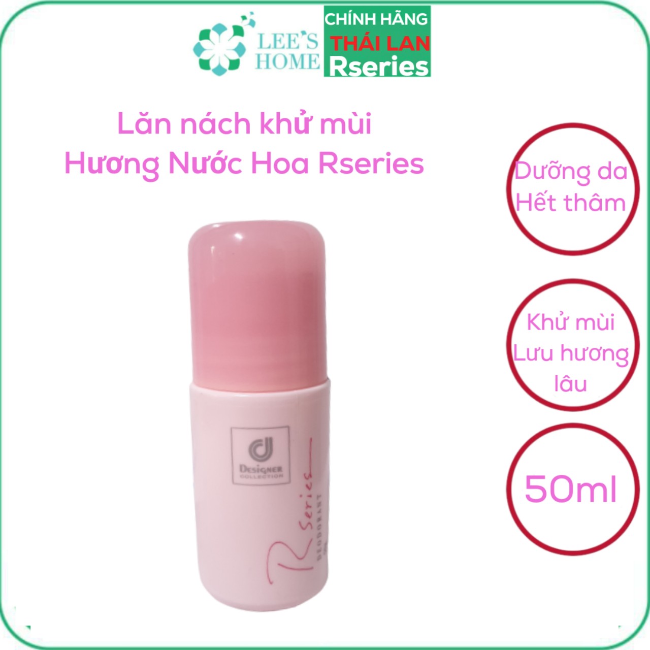 Lăn nách khử mùi rseries hồng thái lan hương nước hoa 50g -lee's home