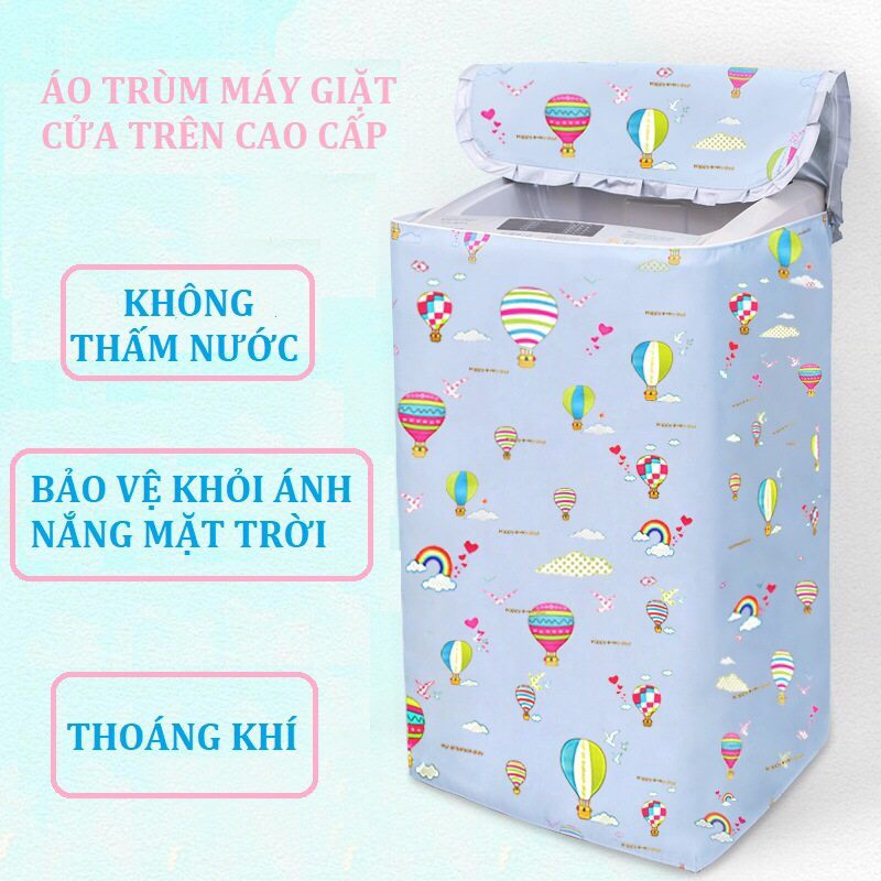 ÁO TRÙM MÁY GIẶT CỬA TRÊN, Áo Trùm Máy Giặt Chống Nắng 7-10KG Áo Trùm Máy Giặt Tiện Dụng Giúp Bảo Vệ Máy Giặt Khỏi Bụi Bặm, Nước Tạt, Ẩm Mố, Màu Sắc Đẹp Mắt.