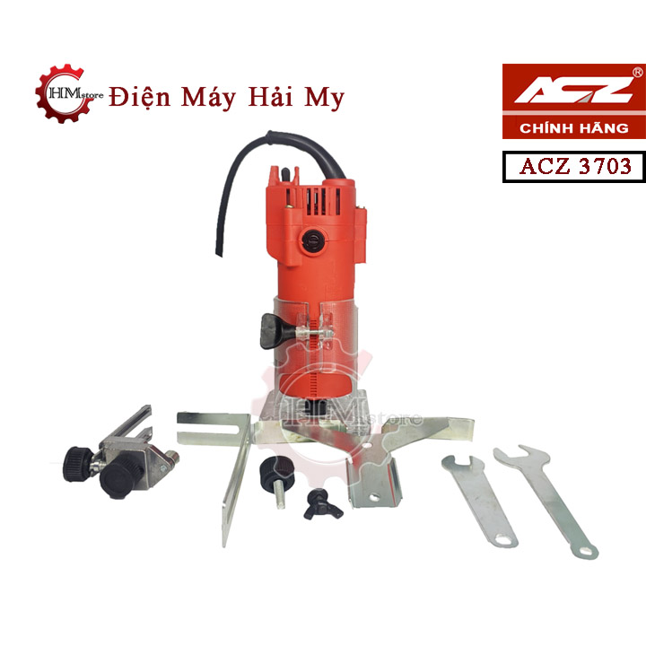 Máy soi gỗ cầm tay 6.3mm ACZ 3703, công suất 350w - Máy soi mộng ACZ, máy phay gỗ cầm tay, tạo rãnh, soi alu - Bảo hành 6 tháng - HẢI MY STORE