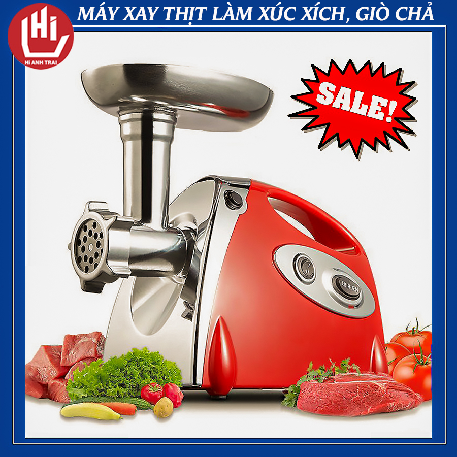 [TẶNG BỘ NHỒI XÚC XÍCH] Máy làm xúc xích, xay thịt, cá, xay gia vị đa năng - Máy xay thịt - Làm giò, chả - Dễ dàng tháo rời vệ sinh