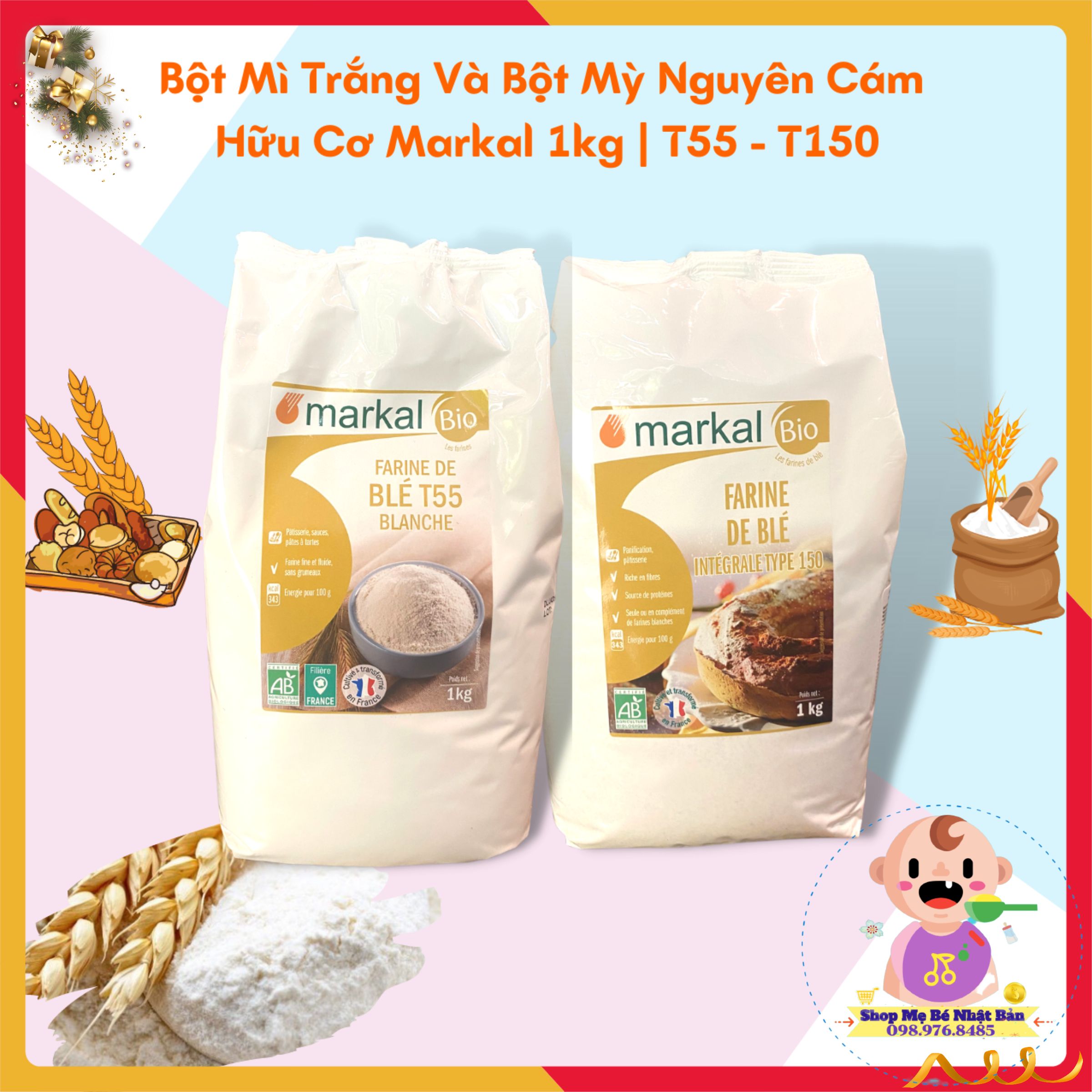 Bột mì hữu cơ đa dụng markal 1kg