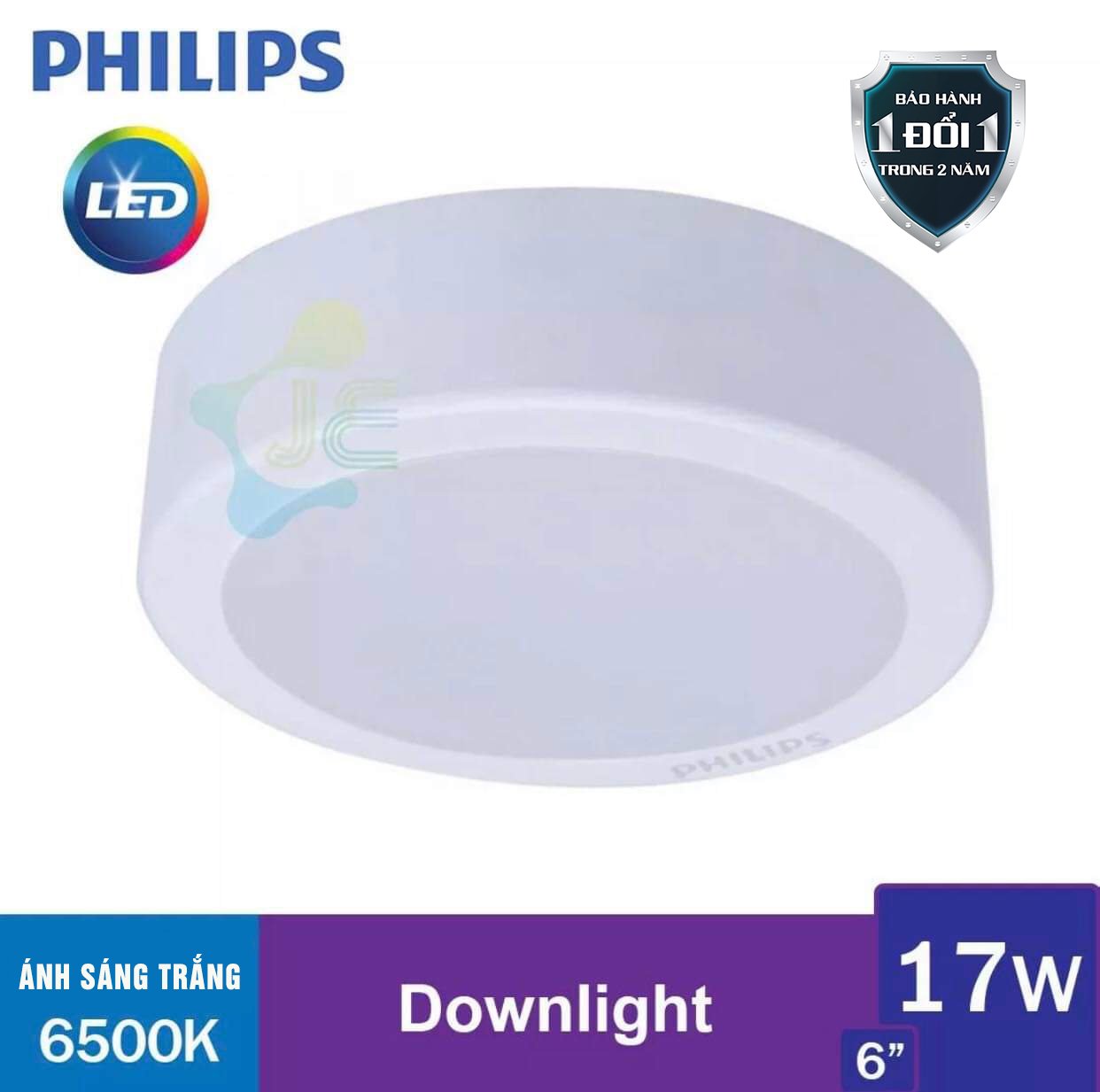 Combo 2 đèn LED Downlight Philips 17W, Đèn ốp trần, Đèn trang trí hành lang