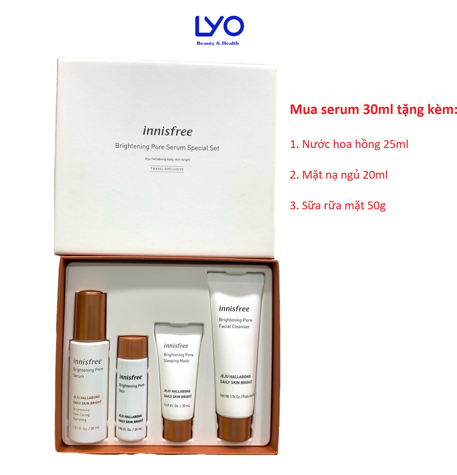 Tinh Chất Dưỡng Trắng Da Từ Vỏ Quýt Innisfree Brightening Pore Serum 30ml