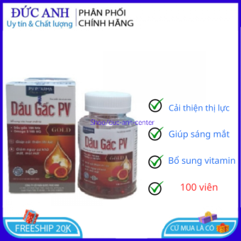 Dầu Gấc PV sáng mắt 100 viên hộp 100 viên – Dược Phúc Vinh