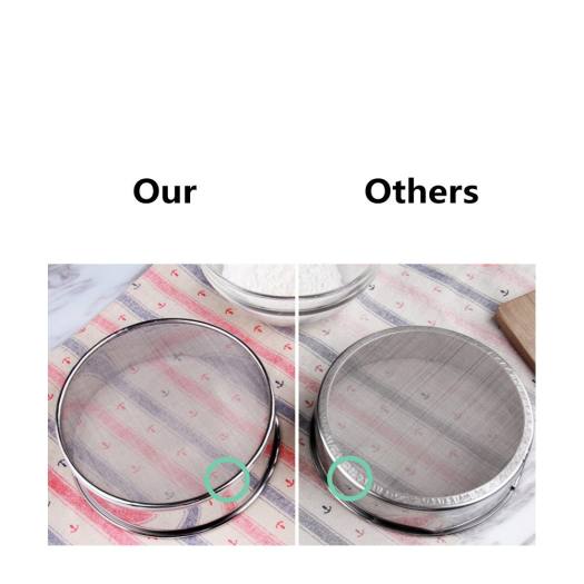 KA Hues 1 Cái Rây Bột Lưới Mịn Lưới Lọc Tròn Bằng Thép Không Gỉ Rây Lọc Để Nướng Bánh Nhà Bếp