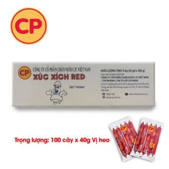 Thùng 20 Gói Xúc Xích Tiệt Trùng Red CP Gói 5 Cây x 40g