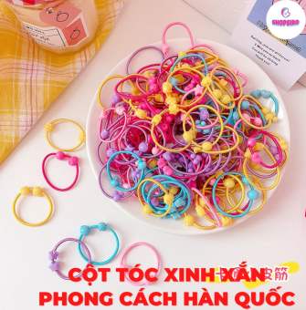 Thun cột tóc nữ nhiều màu xinh xắn phong cách Hàn Quốc M14