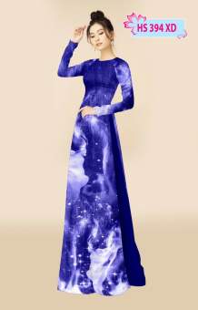 Vải áo dài hoạ tiết Galaxy (lụa vân gỗ hoa hồng)