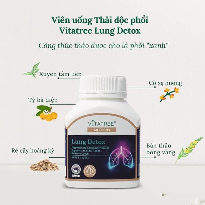 Viên Uống Thải Độc Phổi Vitatree Lung Detox Úc 60v