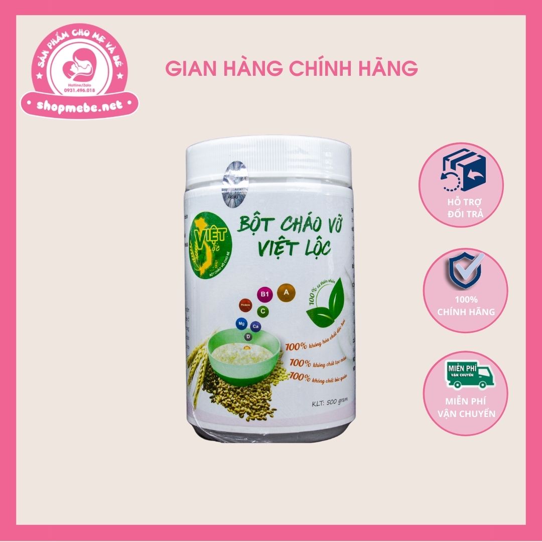 Bột cháo vỡ Việt Lộc 10 loại hạt dinh dưỡng cho bé hộp 500g